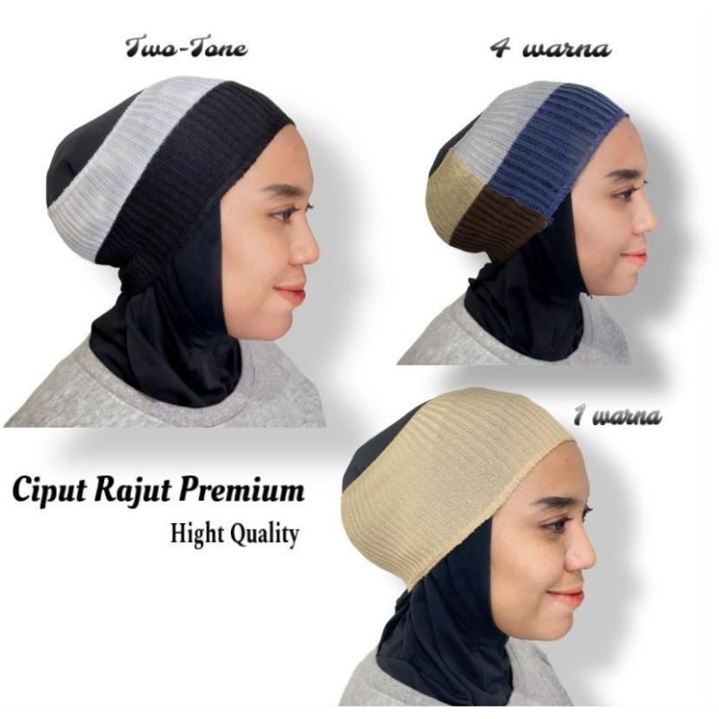 Ciput rajut inner bandana 4 warna premium / Inner rajut bandana premium 2 warna / Inner Rajut Bandan