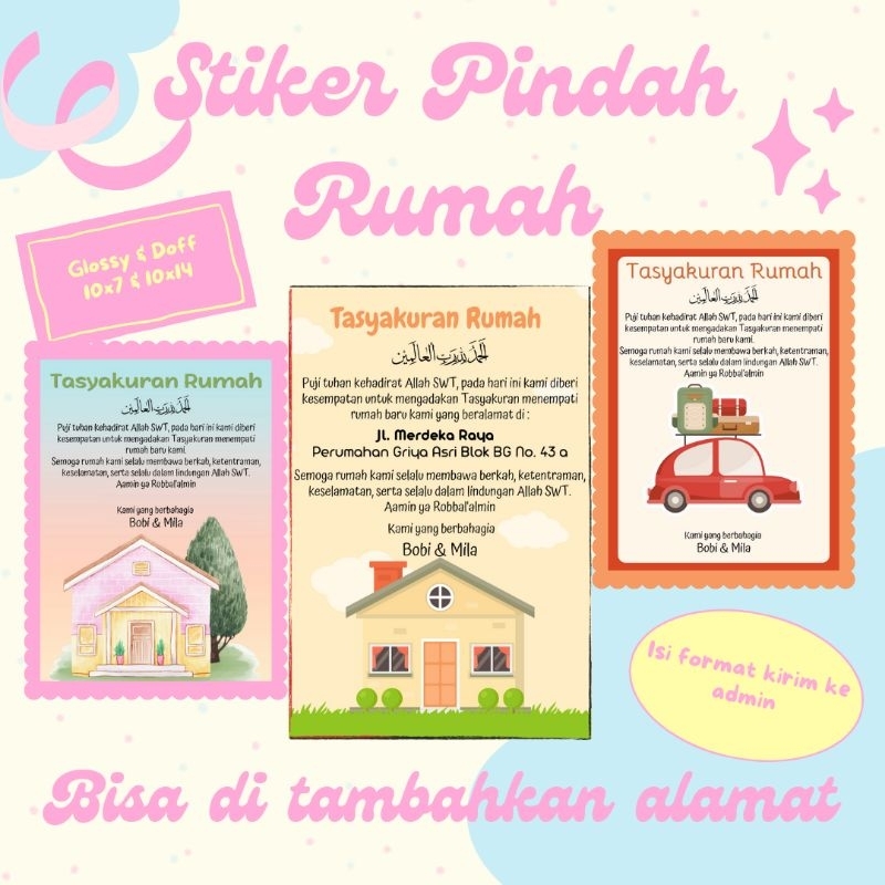 Stiker Tasyakuran Pindah Rumah/isi 20pcs/Syukuran rumah baru/1 hari jadi/menempati rumah baru/Stiker