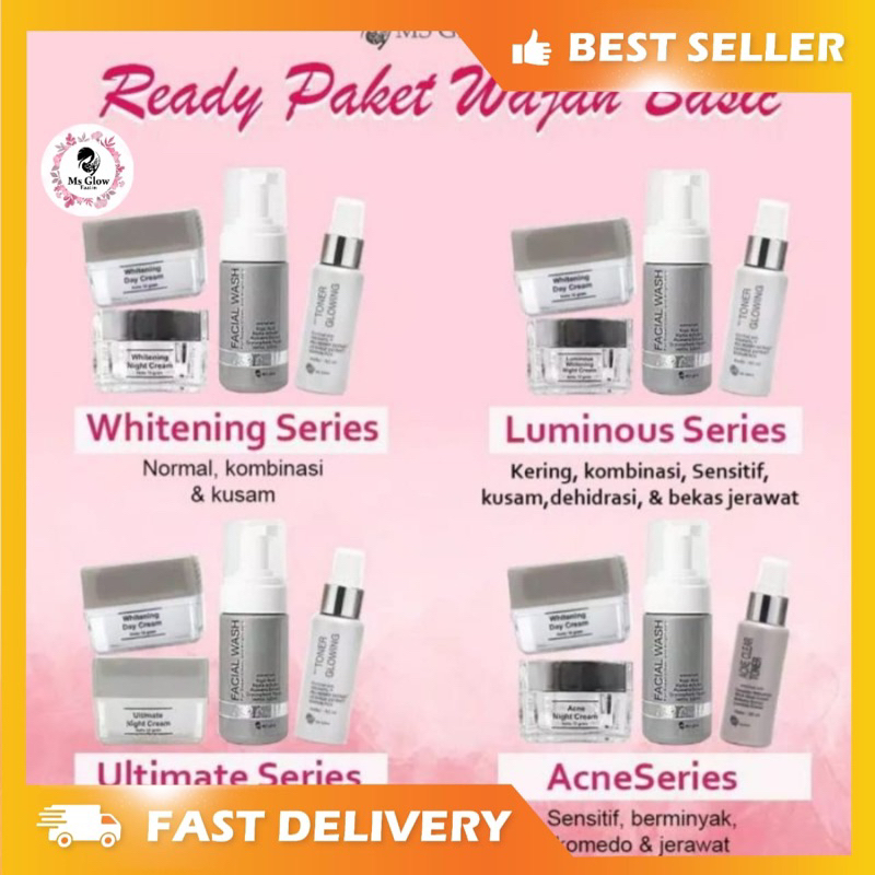 Paket Wajah Ms Glow Paket Whitening Paket Acne Paket Ultimate Paket Luminous Ms Glow Original Toner 