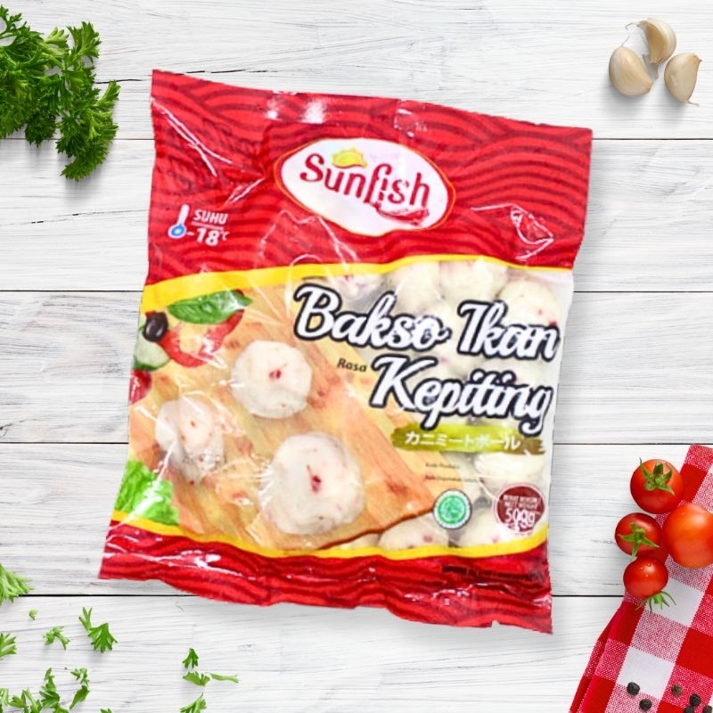 

Sunfish Bakso Baso Ikan Rasa Kepiting Olahan Ikan Ready To Cook 500gr