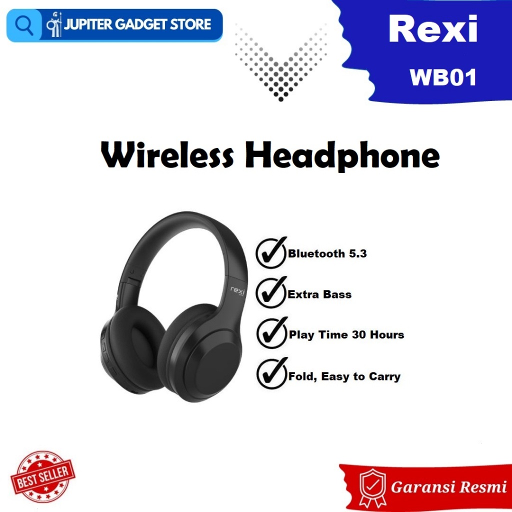 Headset Bluetooth Rexi WB01 Headphone Wireless