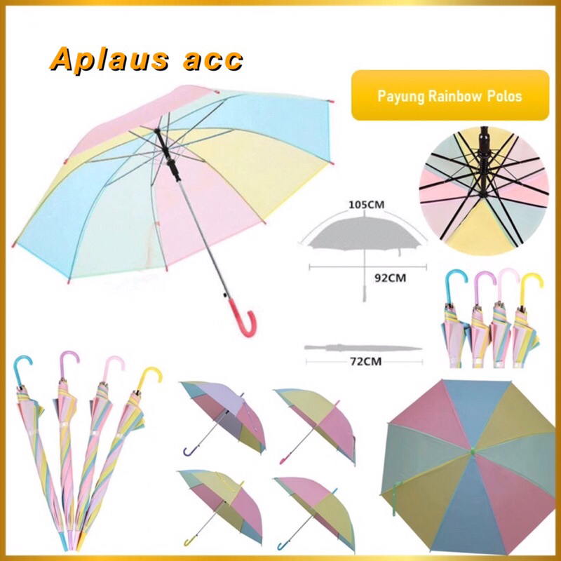 Payung Rainbow Japan Korea Style Payung Pelangi Warna Warni Trendi Unik Menarik Serbaguna