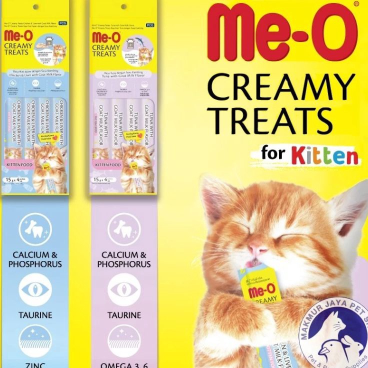 NZMS3896 GROSIR MeO Me-O Creamy Treats KITTEN Snack Kucing isi 4 pcs / 15gr x 4