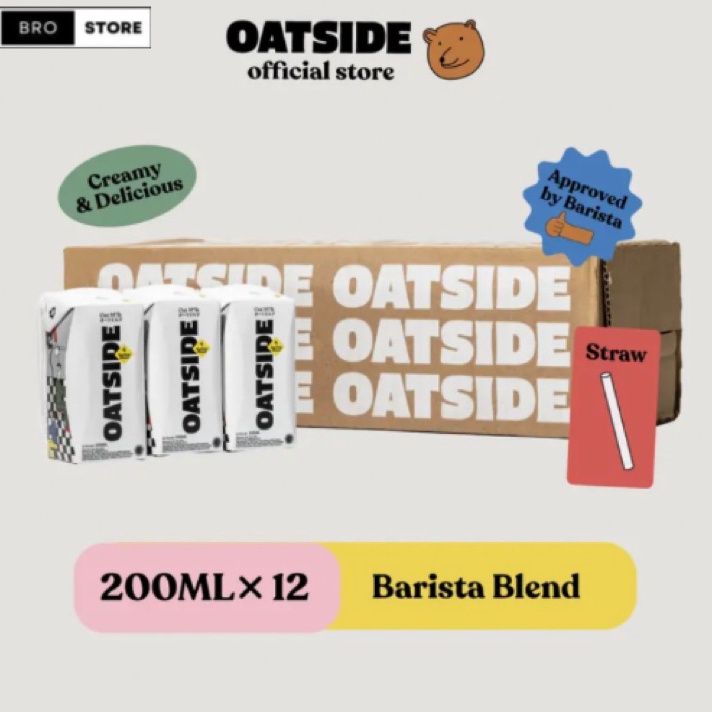 Murah Banget OATSIDE MINI STRAW 1 Karton (Isi 12) - Oat Milk Barista Blend 200 ML