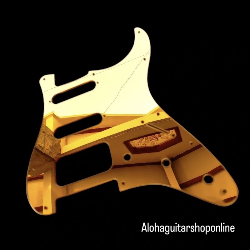 Custom Pickguard Stratocaster HSS Mirror Gold