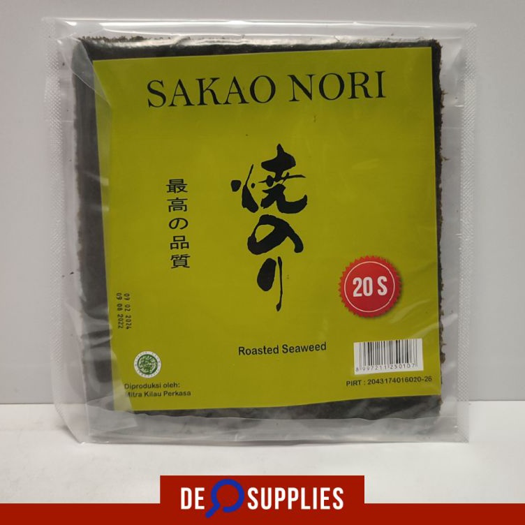 

Terbaru Sakao Nori Sushi 20 Sheets Lembar - Roasted Seaweed Rumput Laut 20s