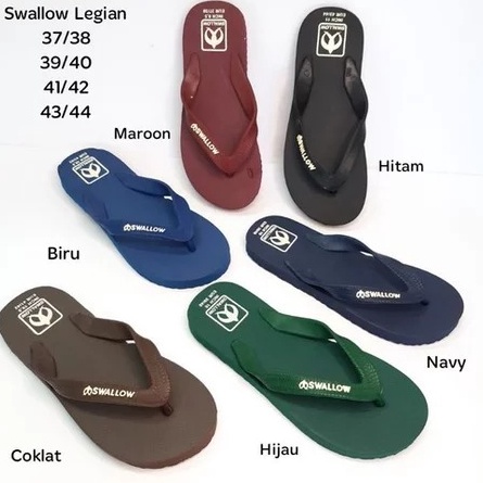 KODE IHE682 Swallow BESAR Legian 39 40 41 42 43 Sandal Japit Swallow Sendal Jepit Cowok Pria Karet K