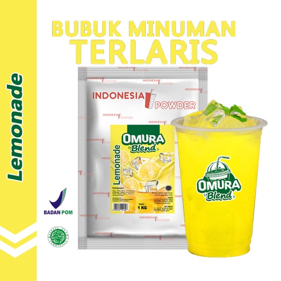 

Best Terlaris OMURA Blend Bubuk Minuman Premium Rasa Lemonade / Lemon Powder Drink 1 Kg Omura Powder
