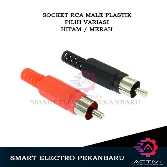 ORIGINAL SOCKET RCA MALE PVC PLASTIK MERAH / HITAM RCA JANTAN VARIASI SAMBUNGAN SOKET Jack RCA Male 