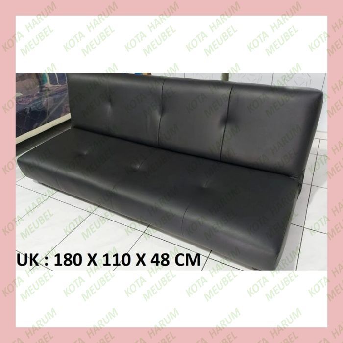 sofabed sofa bed bigdream bigfoam 7075 kulit oscar hitam 180 murah bandung napolly