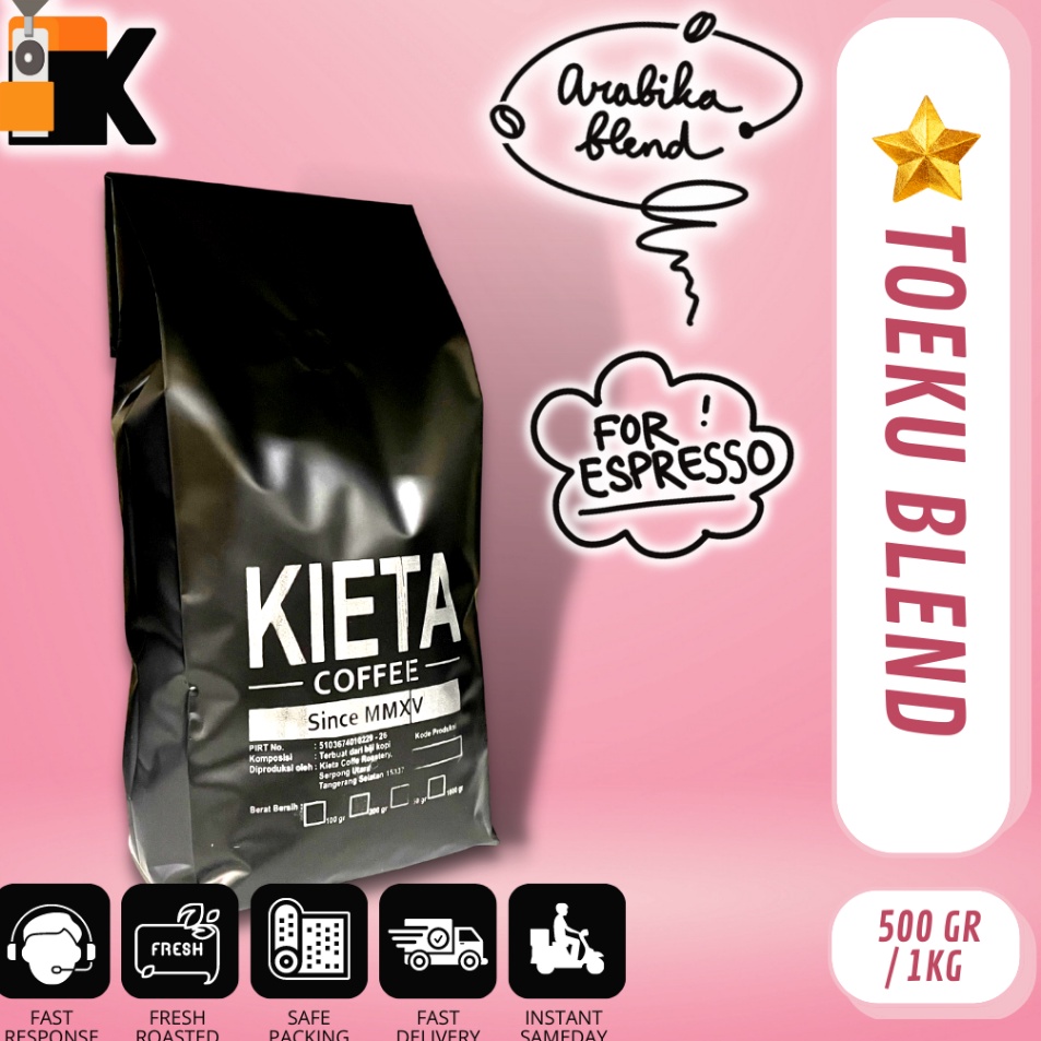 

Best Produk Kieta Roastery - 1kg Biji Kopi TOEKU Blend 100% Arabika untuk Kopi Susu