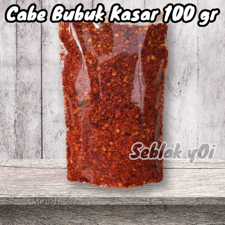 

Diskon Cabe Bubuk Kasar 100 gram super pedas jeletot