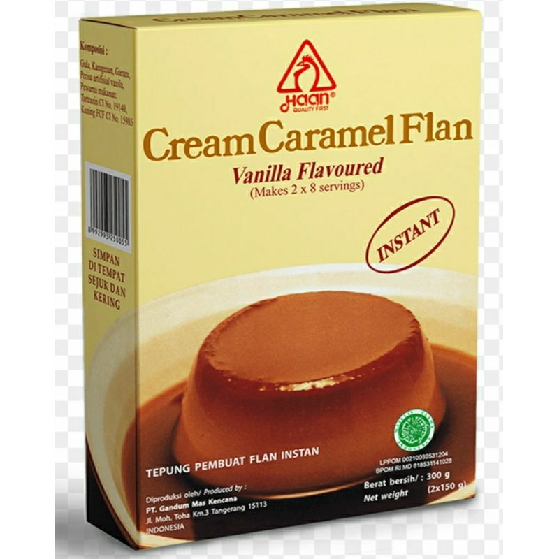 

haan cream caramel flan instant vanilla flavored tepung pembuat flan instant