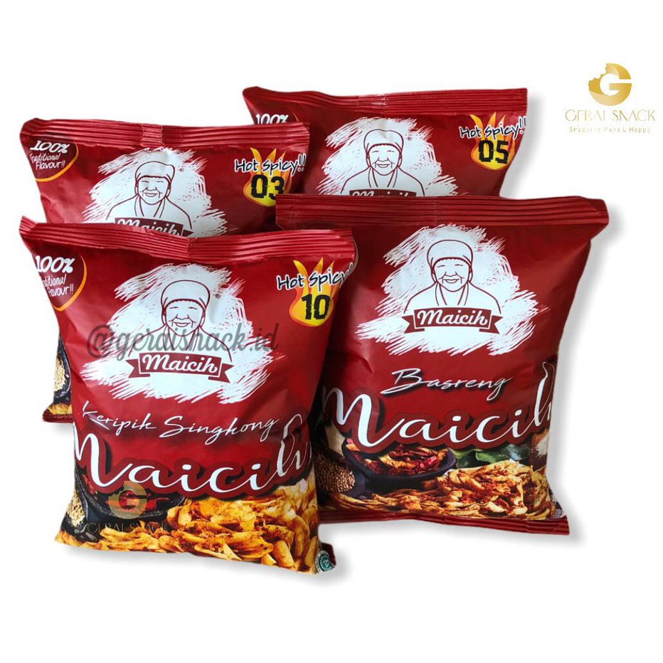 

★★★★ [TERLARIS] Keripik Maicih Bob Logo Hadap Depan Asli Bandung 100 g