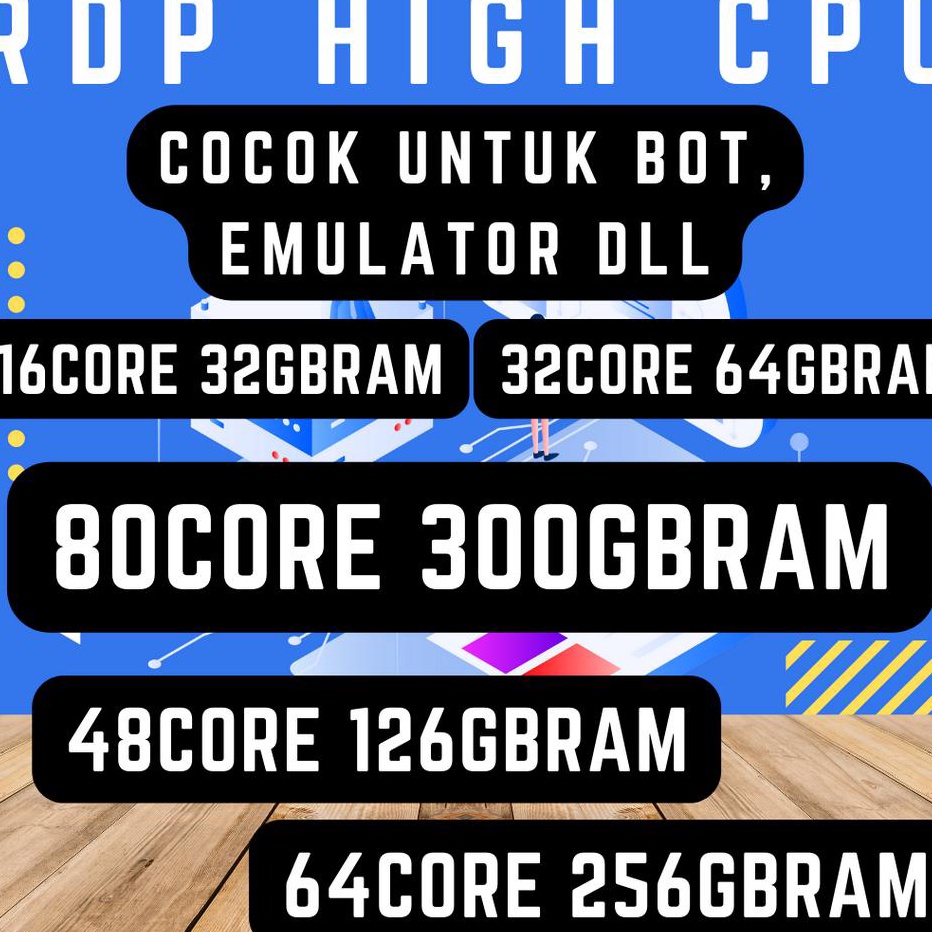 Terlaris RDP HIGH CPU 16CORE 32CORE 64CORE 80CORE FULL GARANSI SUPORT BOT EMULATOR dll