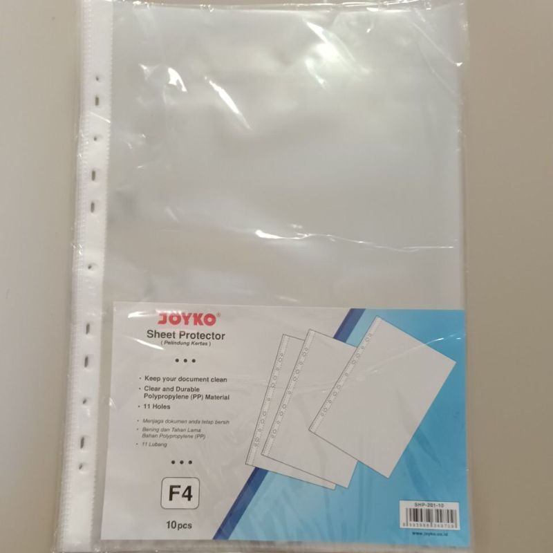 

Sheet Protector F4 / Plastik Cover Pelindung Kertas Pocket Joyko