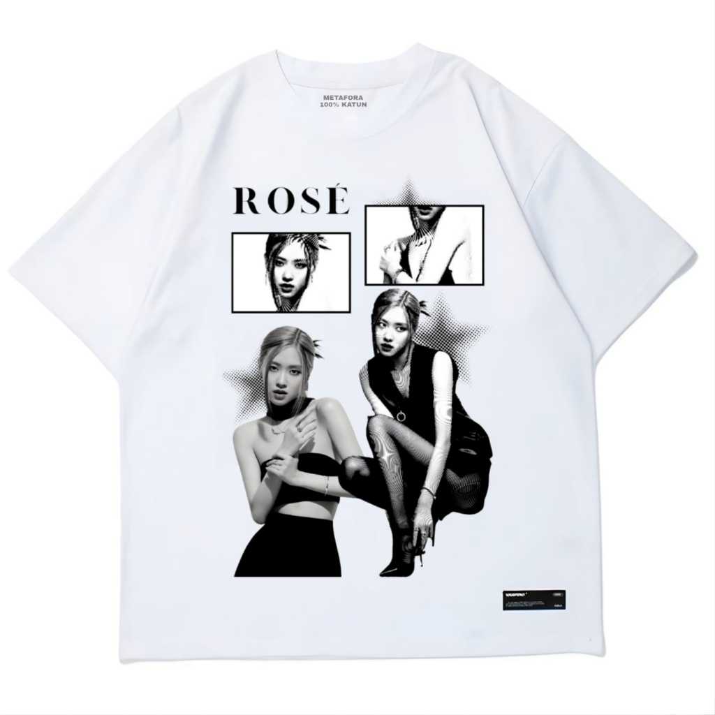 Nebula Tshirt Vintage Rose Kaos lengan pendek Putih