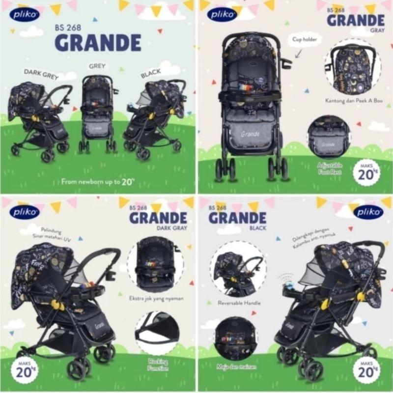 Stroller pliko grande / Kereta dorong bayi pliko grande / stroller reversible handle