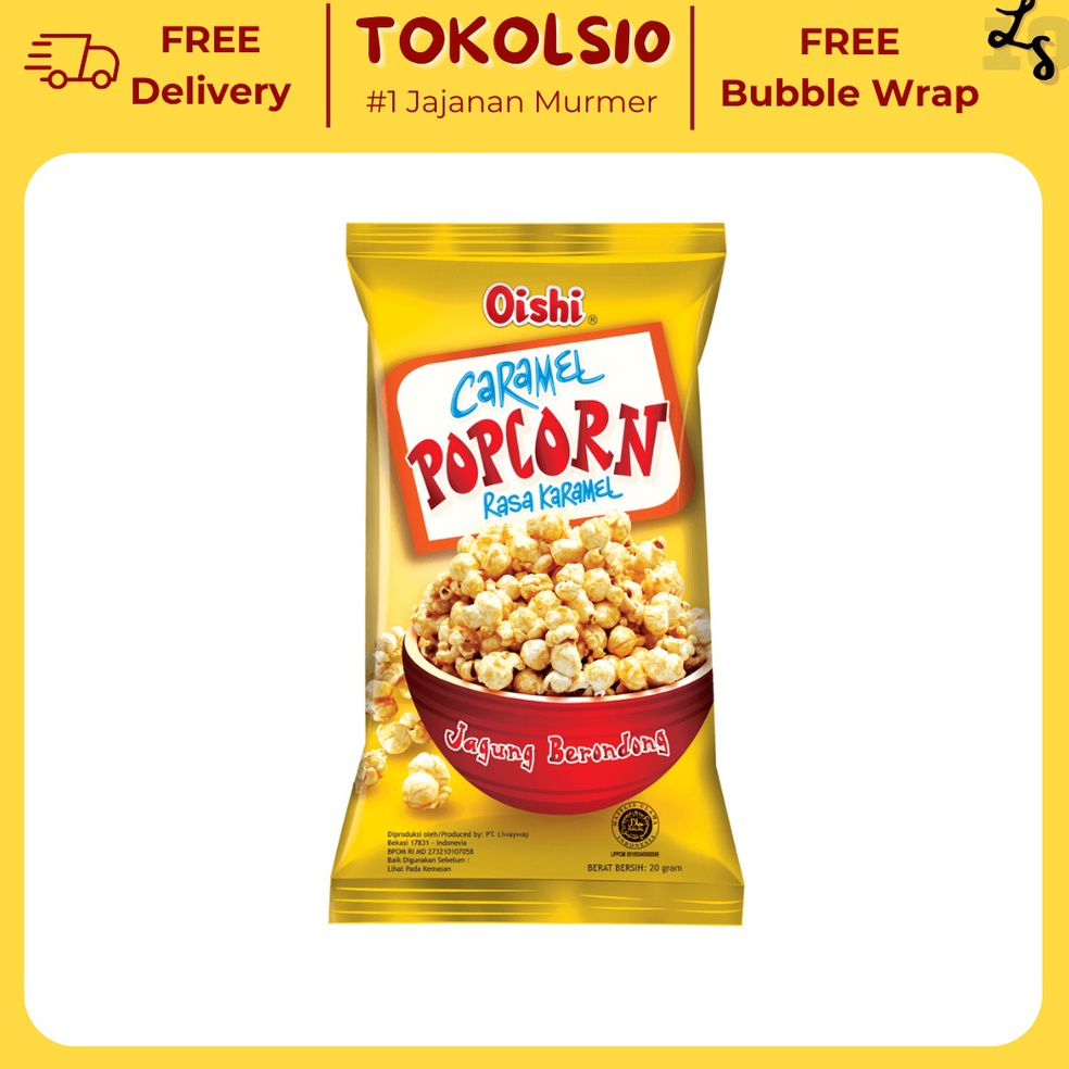 

Terb@tas Oishi Popcorn Caramel/Coklat/Keju 1 Renceng Isi 10 pcs @20gr [132]