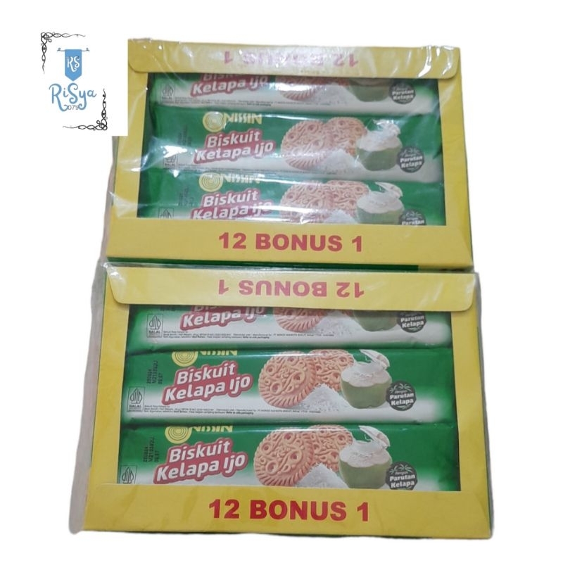 

Nissin Biskuit Kelapa Ijo 40 Gram 1 Pak Isi 12 + 1 Sachet