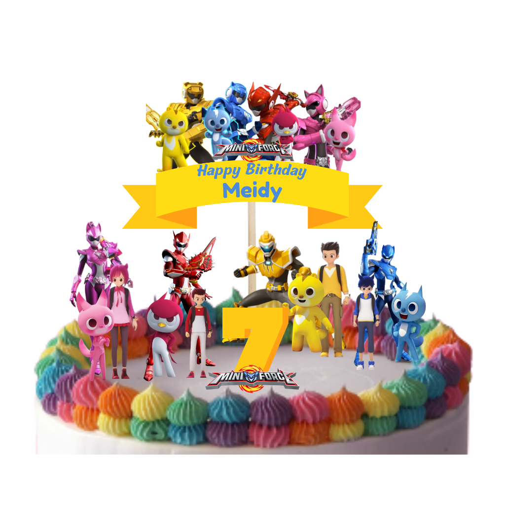 

Cake topper miniforce / hiasan kue happy birthday