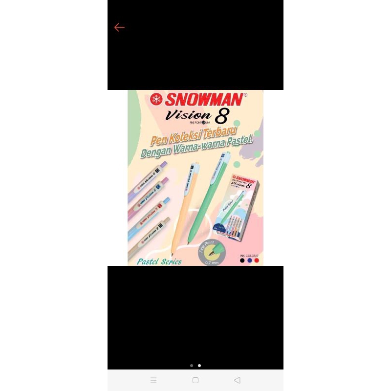 

Pulpen SNOWMAN V8 Vixion Pastel Series 0.7 mm Hitam