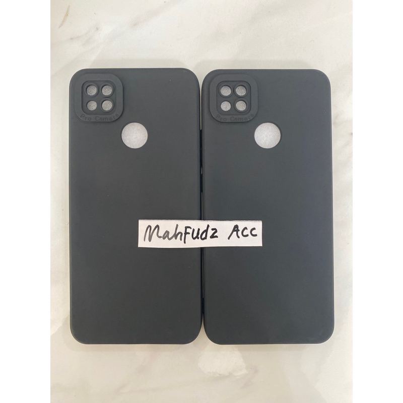 SOFTCASE FULL BLACK REDMI 9C/REDMI 10A CASE MACARON PRO CAMERA HITAM POLOS