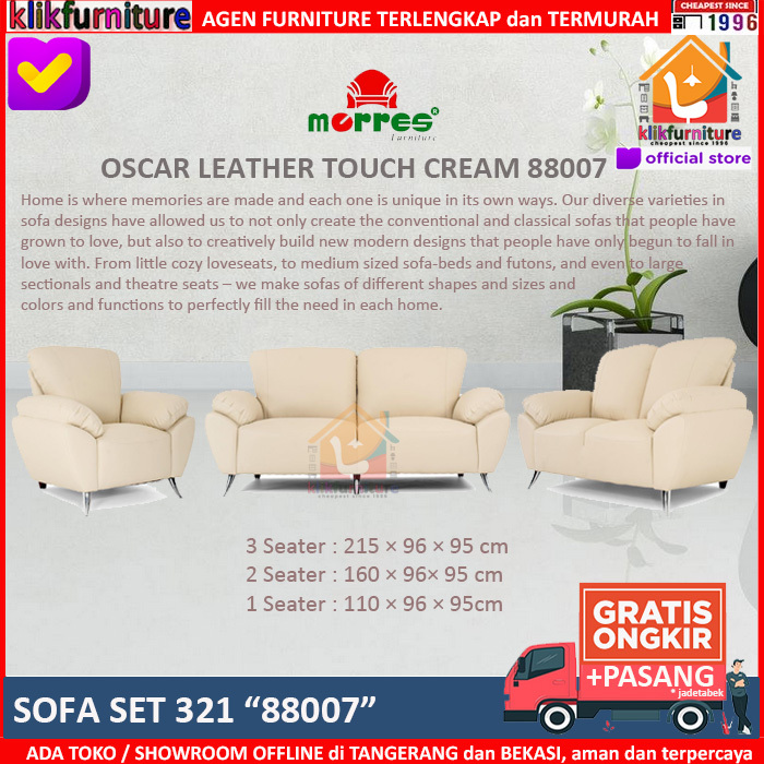 MORRES Sofa 321 Oscar Leather Touch Cream 88007
