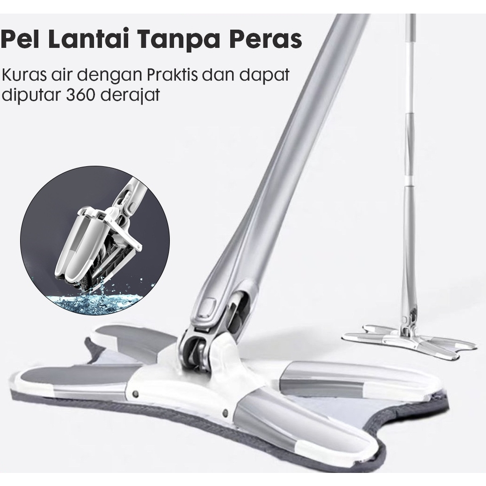 L104 Alat Pel Lantai Putar 360 derajat Tanpa Peras