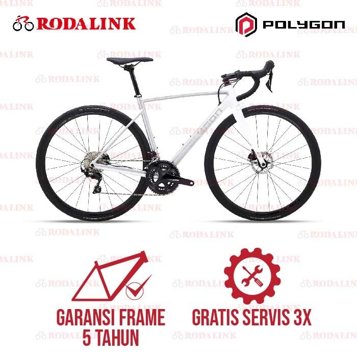 Polygon Sepeda Balap Road Bike Strattos S5 Disc | Alloy Frame Carbon Fork Road Bike