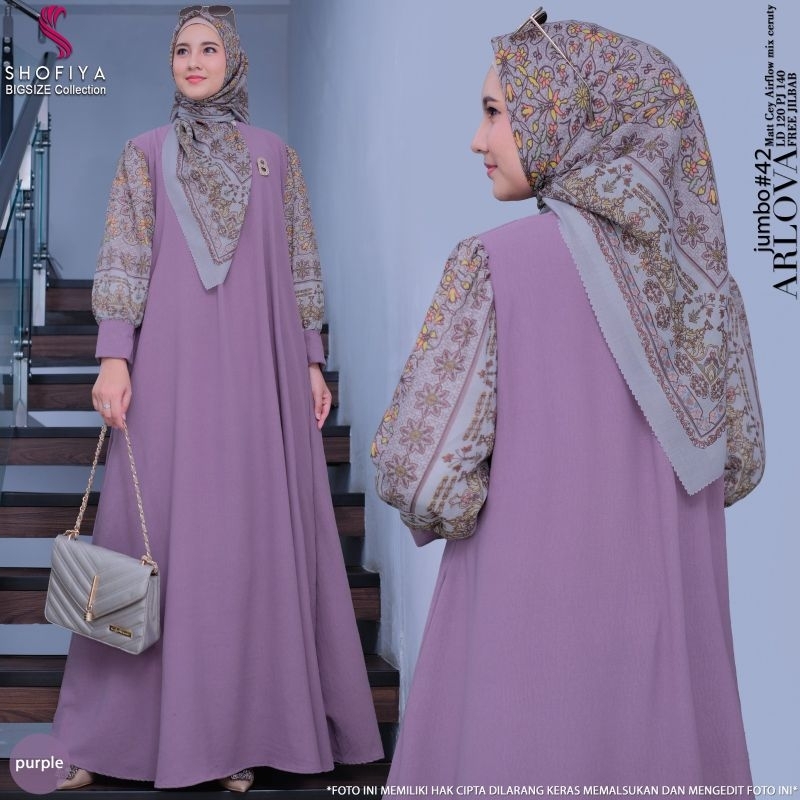 arlova dress jumbo free jilbab by shofiya bigsize