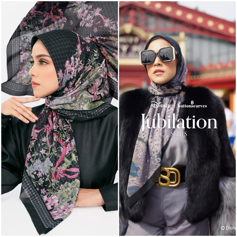 Ready Stok Al Aqsa Jubilation Scarf Black Bean Autograph Big Mac Gris Voile Voal Square Lolipop Loll