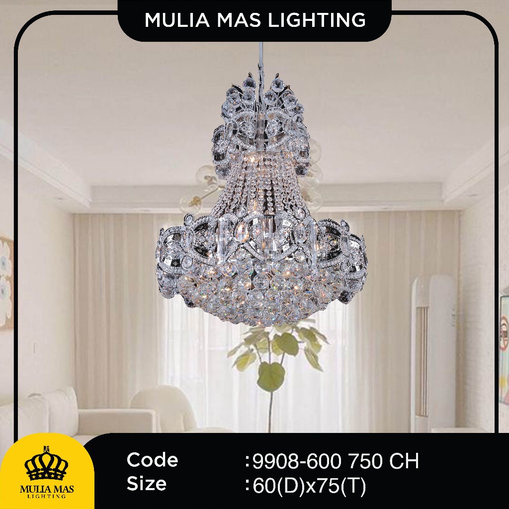 Lampu Gantung Model Crystal Minimalis Hias Ruang Tamu 9908 - 9908