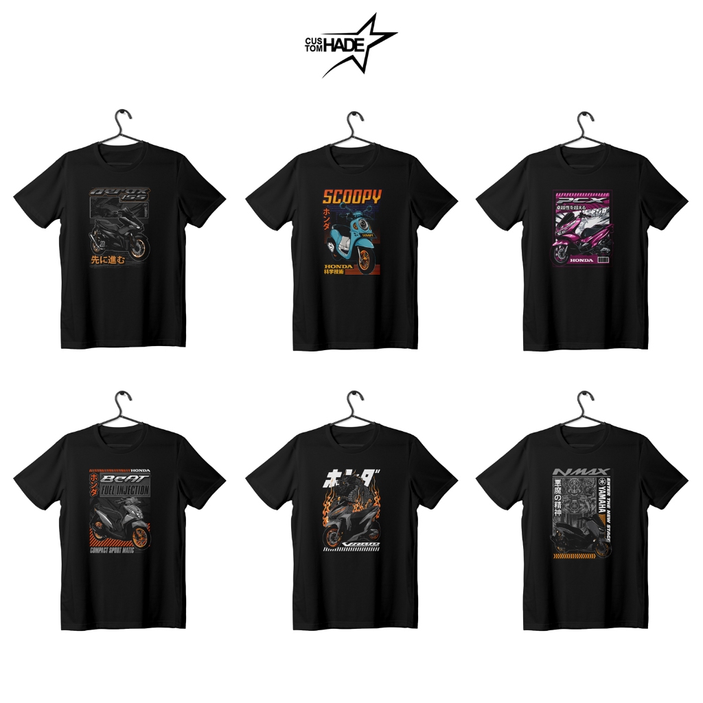 Baju Kaos Motor Beat Aerox Nmax Pria Wanita Terbaru Motif 3 Series
