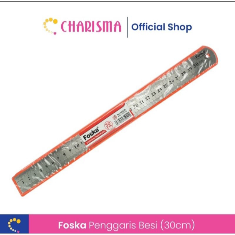 

Charisma ruler stainless penggaris besi-foska besi stainless 30cm-penggaris besi stainless 30