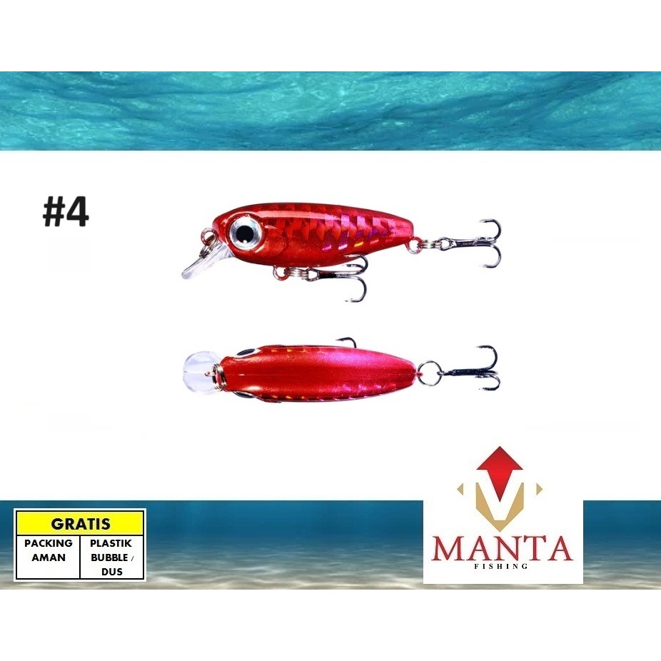 Minnow mini floating lure ultralight fishing 3,8cm 2,gram minnow kecil