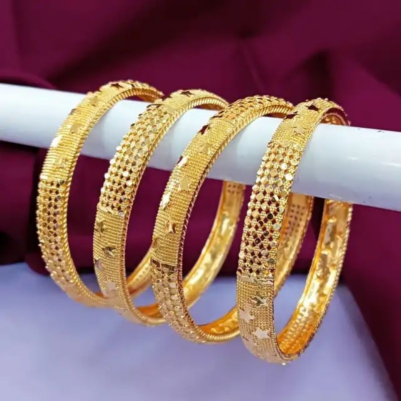 Gelang dubai india 4 pcs wana Gold Lapis Mas 24k AAGD1381 Mewah dan Elegan