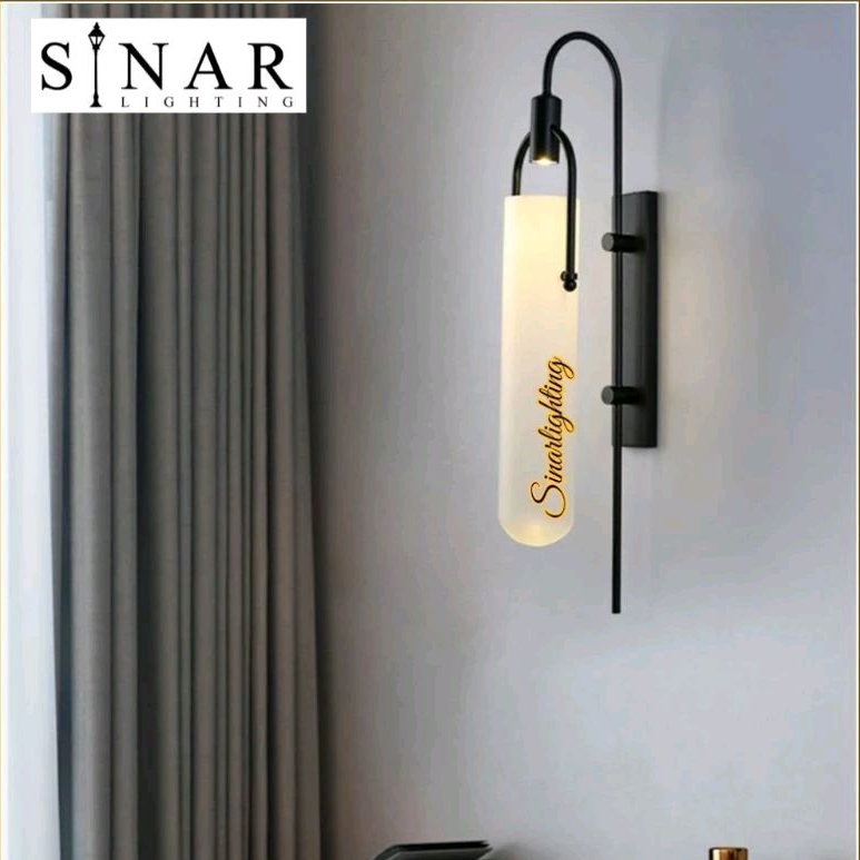 Lampu dinding minimalis LED tabung kaca D60021