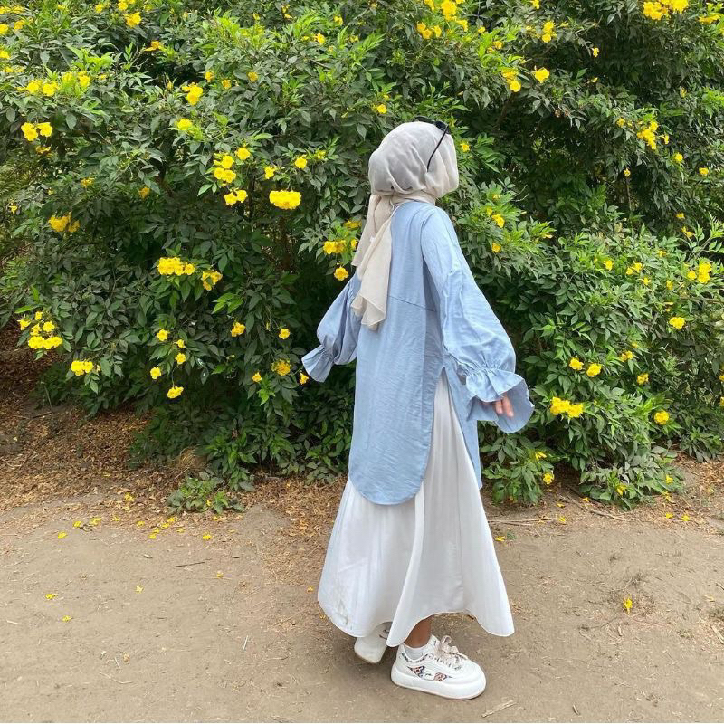 ZR SLIT TUNIK - Aqila Slit Tunik Belah Samping Long Jumbo Wanita Terbaru