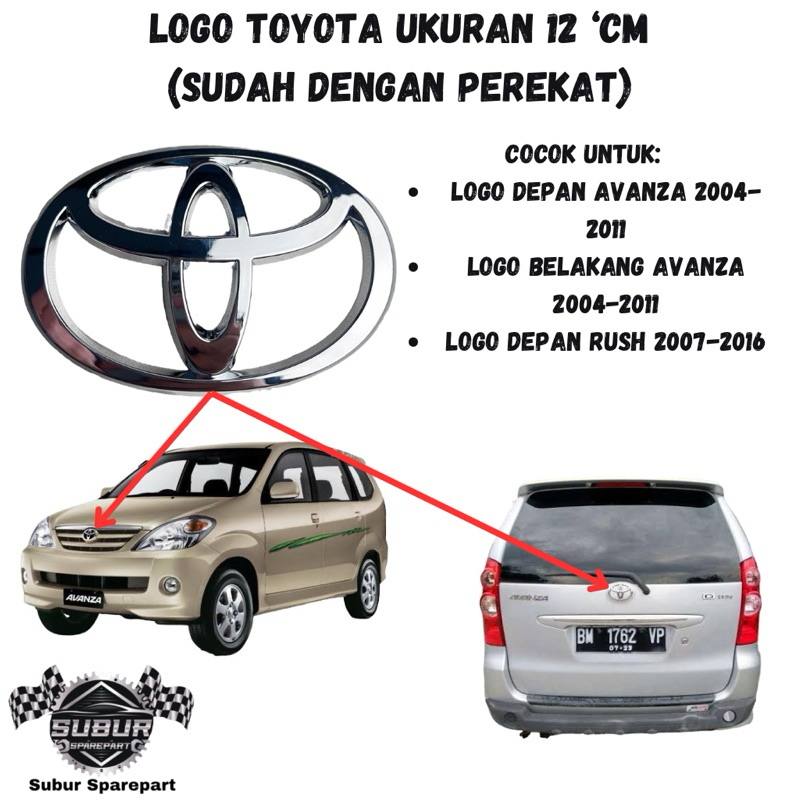 Logo Depan Belakang Toyota Avanza VVTI Rush