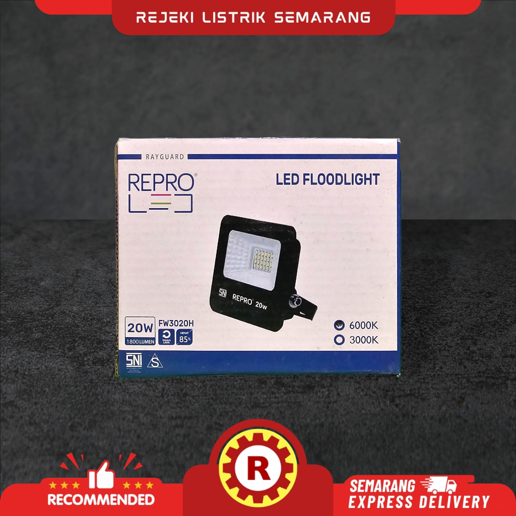 LAMPU SOROT LED, FLOODLIGHT LED REPRO, LAMPU SOROT OUTDOOR 20W,  WARNA PUTIH & KUNING