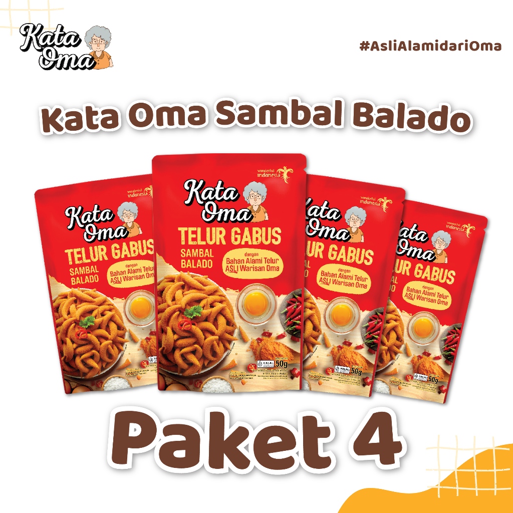 

NEW ! KATA OMA SAMBAL BALADO PAKET ISI 4