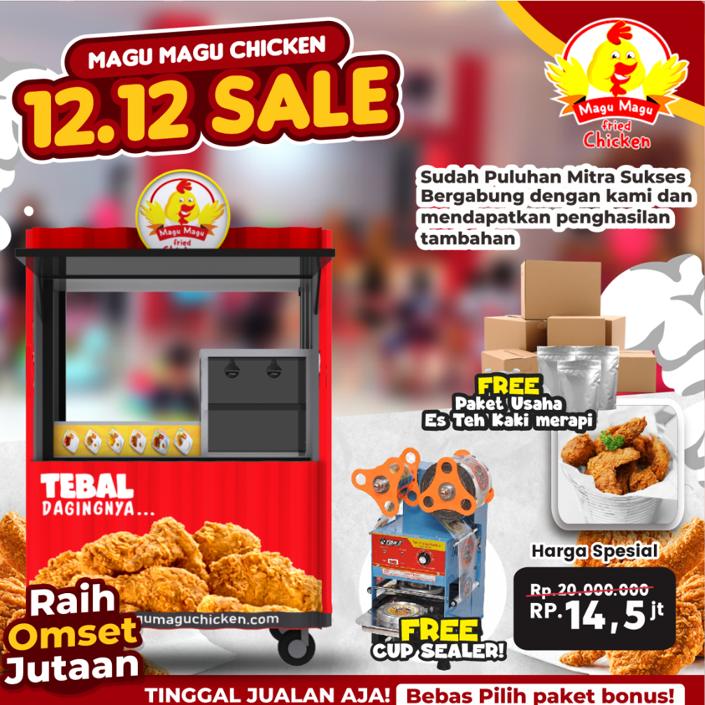 

PROMO 12.12 Paket Usaha Ayam Krispi/Fried Chicken by MAGU-MAGU CHICKEN