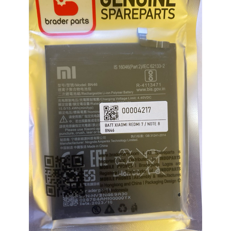 BATERAI BATRE BN46 REDMI NOTE 7/NOTE 8 ORIGINAL