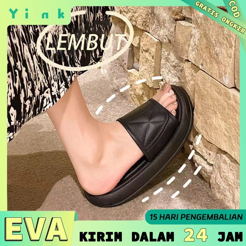 Yink Sandal Wanita Karet Lucu Tinggi Murah Korea Sendal Vintage Wanita Kekinian Rumah Jelly Perempua