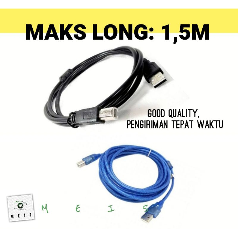 Kabel USB 2.0 A to B Untuk Komputer PC / Printer Thermal 1,5m