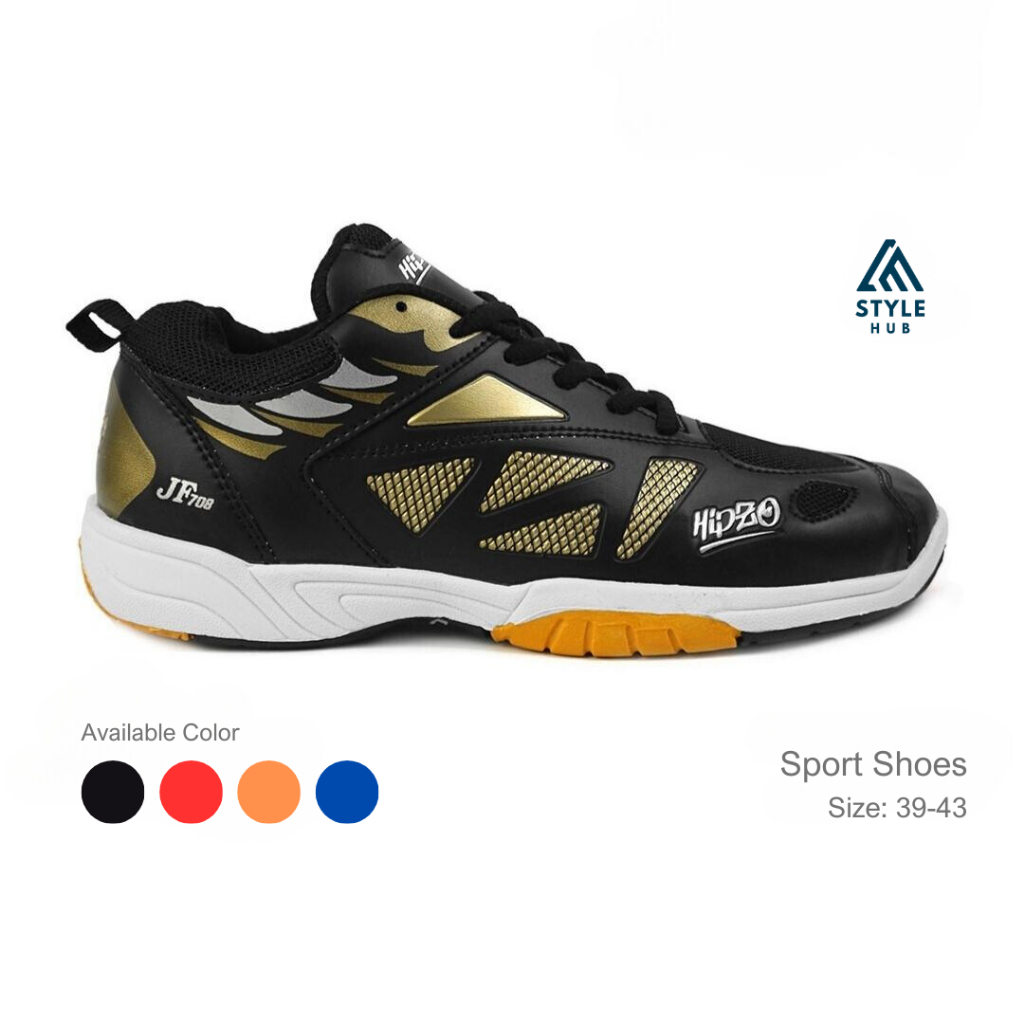 StyleHub Velocity Blaze | Sepatu Hipzo Olahraga - Badminton Sneakers Orange M048