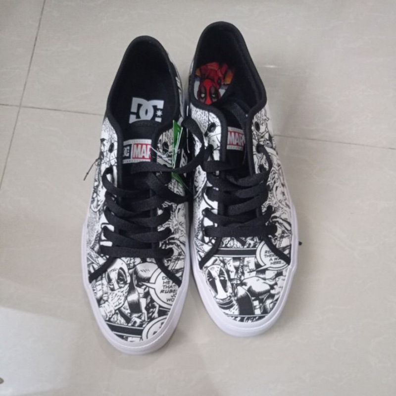 sepatu DC shoes x Marvel deadpool putih size 43 original