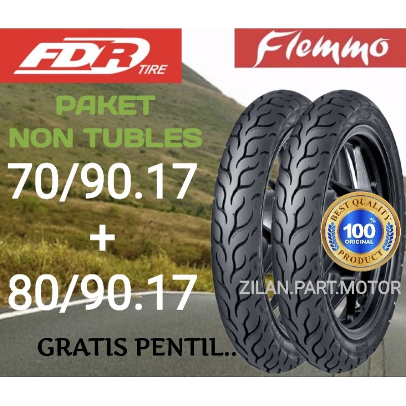 PAKET Ban non tubeles FDR FLEMMO PRO UK. (70/90.17 + 80/90.17) free pentil. 100% ORIGINAL