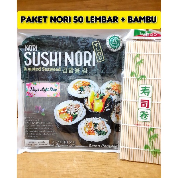 

Pr0duk Nori Sushi 50 lembar Halal Rumput Laut non msg lembar sakao nori dried seaweed kimbap sushi nori Weekday